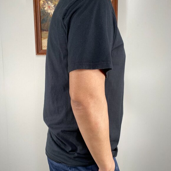 Converse T-shirt Top Men's Medium Crew Neck Black Logo Casual Tee 100% Cotton - Picture 2 of 8